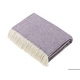 preview thumbnail 11 of 14, Merino Lambswool Throw Blanket - Herringbone Pattern, Made in England Clover