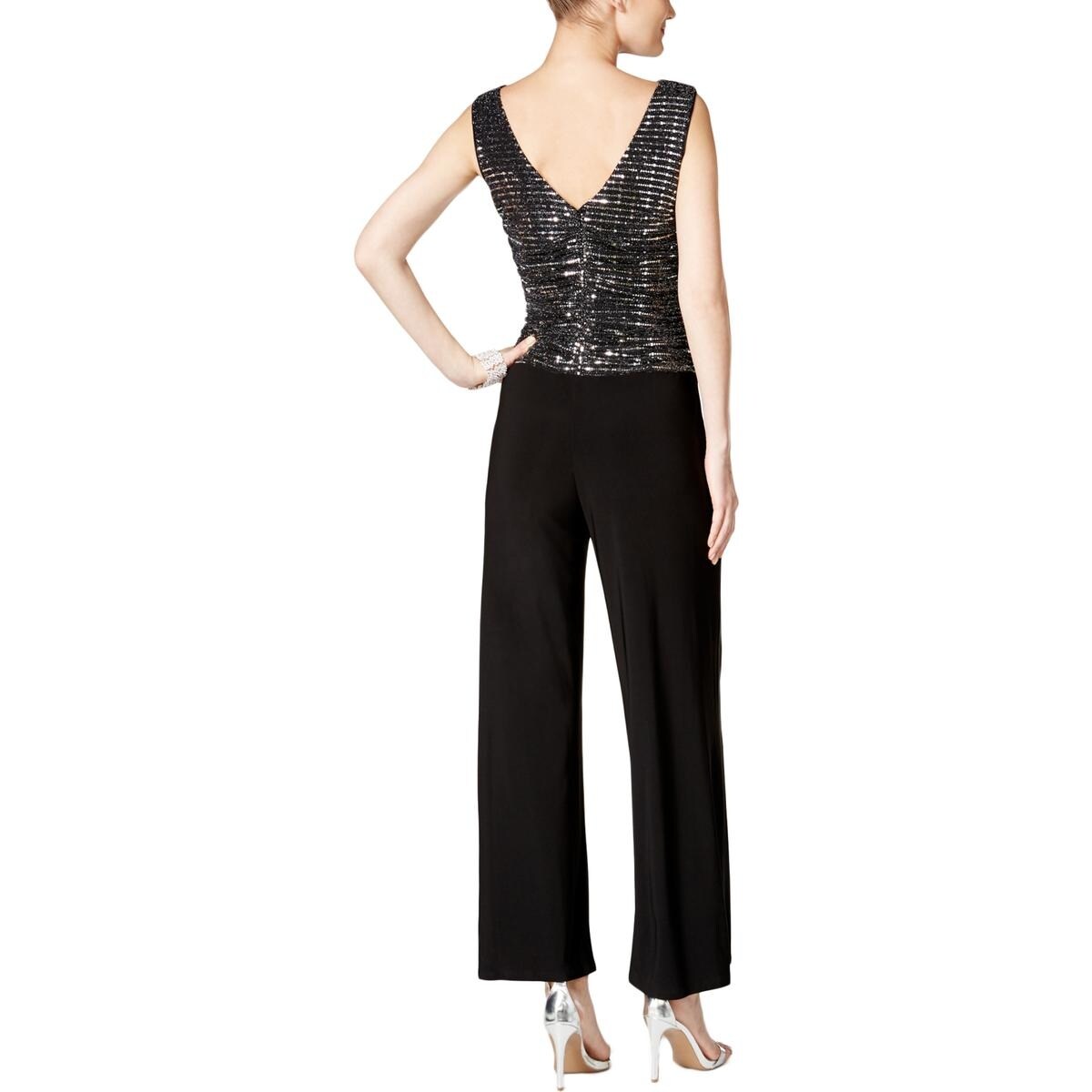 sequin bell bottom jumpsuit