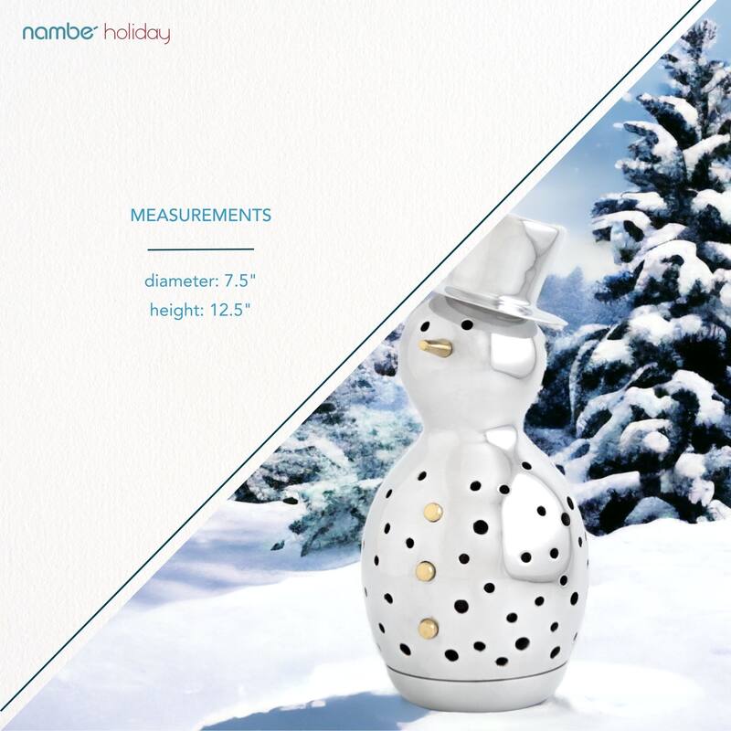 Nambe Snowman Luminary Figurine for Tealights - 7.5" D x 12.5" H