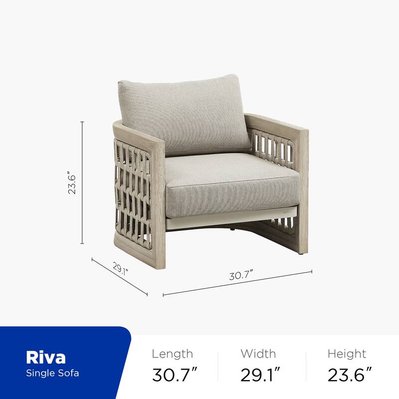 HIGOLD Riva 3.0 Outdoor Patio Sofa Set, 5-Seater Teak Conversation Set