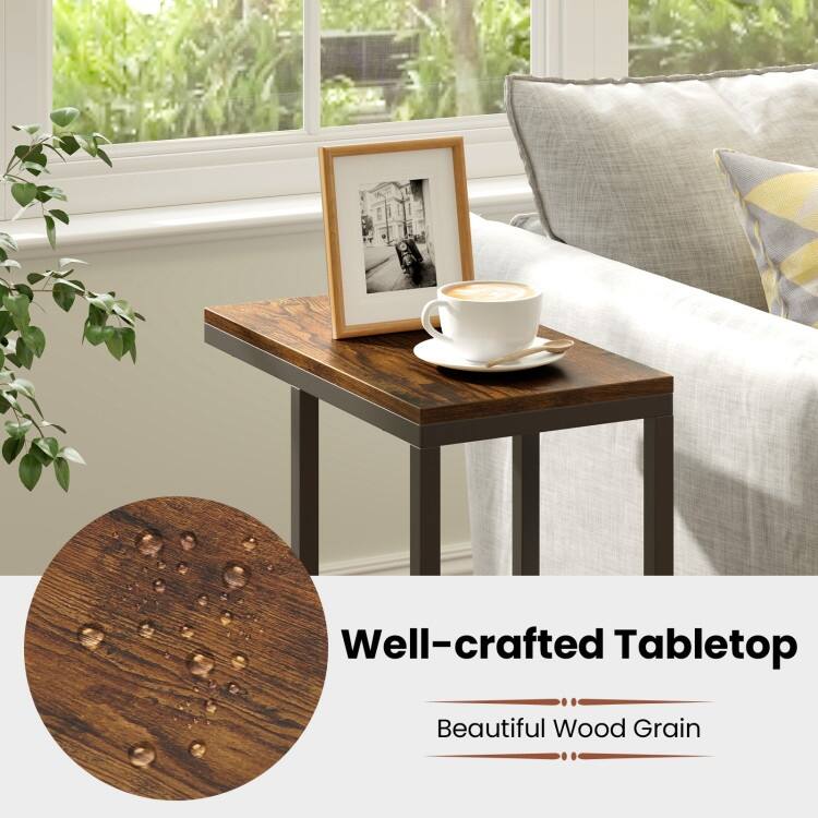 Metal Frame C End Table for Living Room Bedroom or Small Space