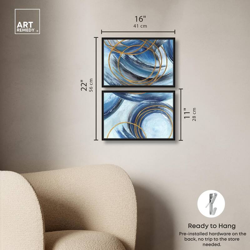 Golden Riviera Canvas Set of 2 by Art Remedy