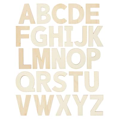 Bright Creations 36x Unfinished Wooden Alphabet Letters Cutout w/ Extra 2 Set Vowels for DIY, 6"