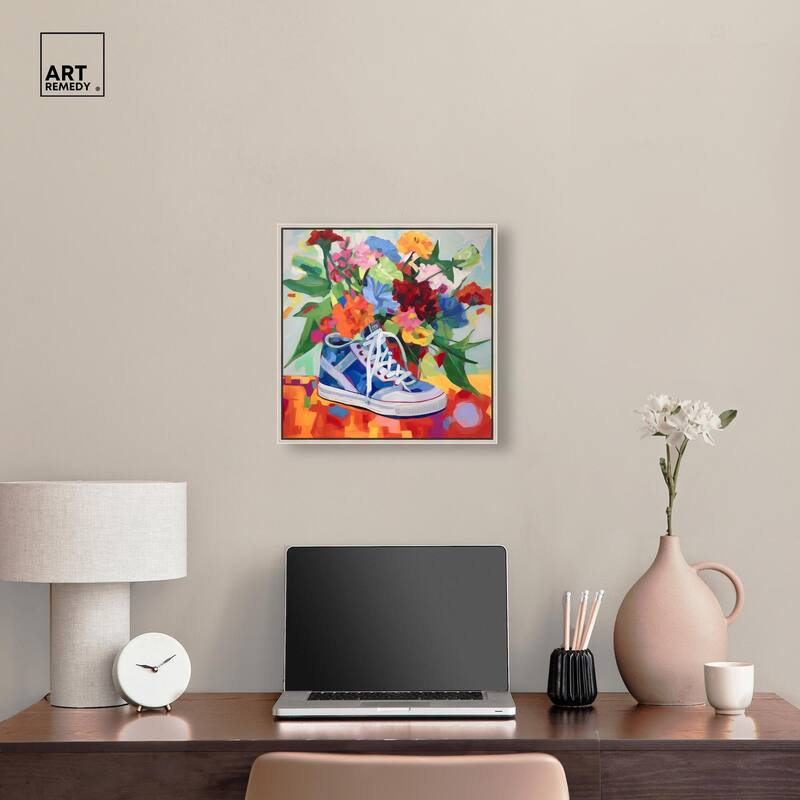 Colorful Sneaker Bouquet Canvas by Art Remedy