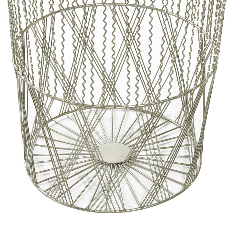 Metal Storage Basket with Handles - Set of 3 Silver - Roche River Decor