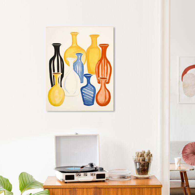 Wynwood Studio Canvas Floral and Botanical Transparent Vases Yellow and Modern & Contemporary Wall Art Canvas Print - 20 x 24
