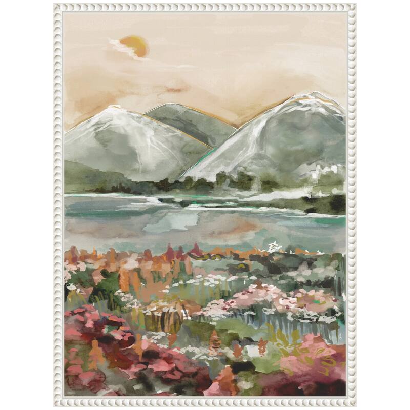 Kate and Laurel Sylvie Neutral Landscape 03 Framed Canvas by Annie Quigley