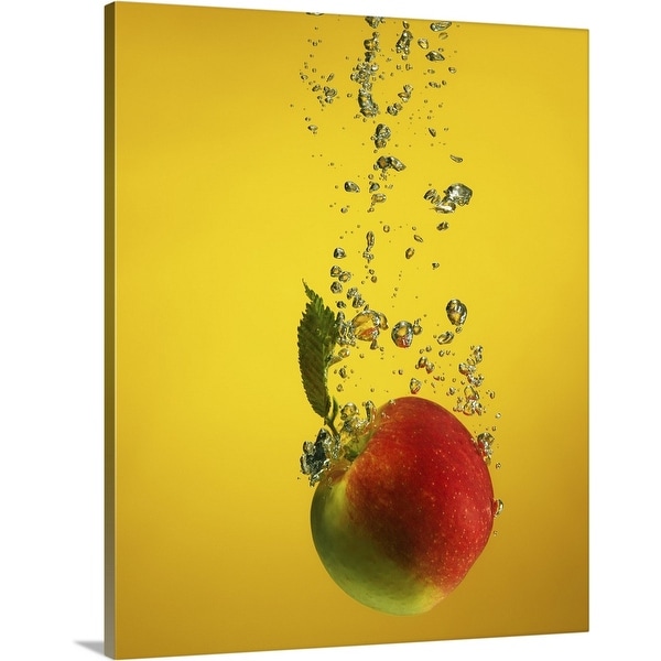 "An apple splashed into water" Canvas Wall Art