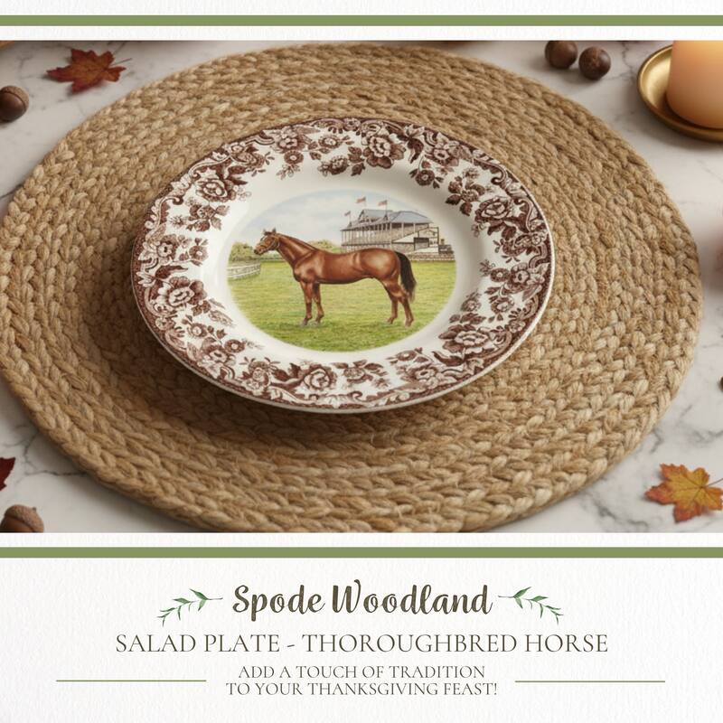 Spode Woodland Horse Motif Salad Plate - 8x8