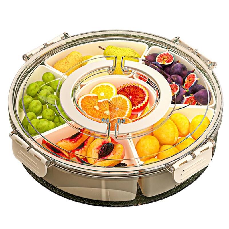 Divided Serving Tray with Lid and Handle Fruit Containers