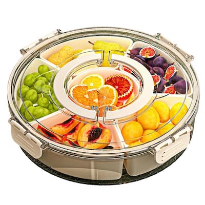 Divided Serving Tray with Lid and Handle Fruit Containers