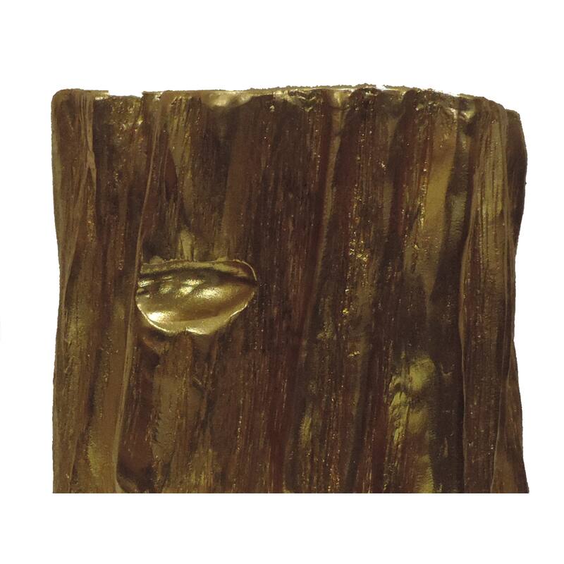 The Curated Nomad Vincente Gold Nature-inspired Tree Trunk Stool