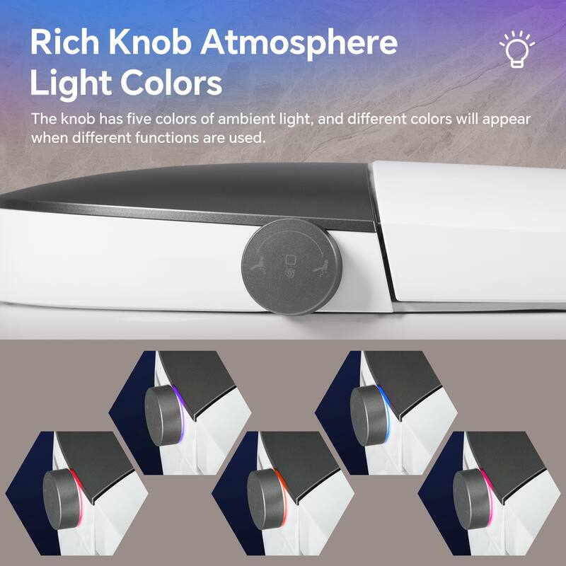 Elongated Smart Toilet with Bidet. ADA Comfort Height Heated Seat. MAP 1000g Flush. Warm Water. Dryer. Night Light