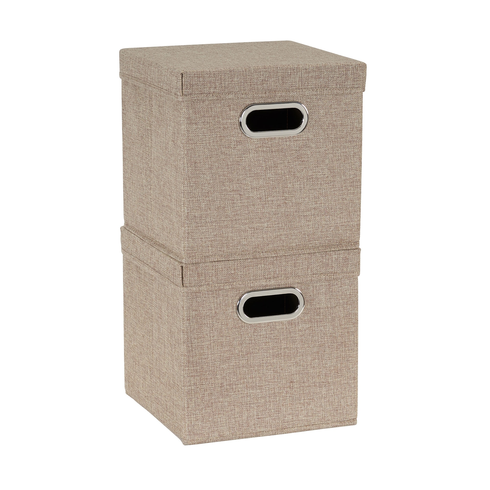 Storage Bins with Lids and Chromed Grommet Handles