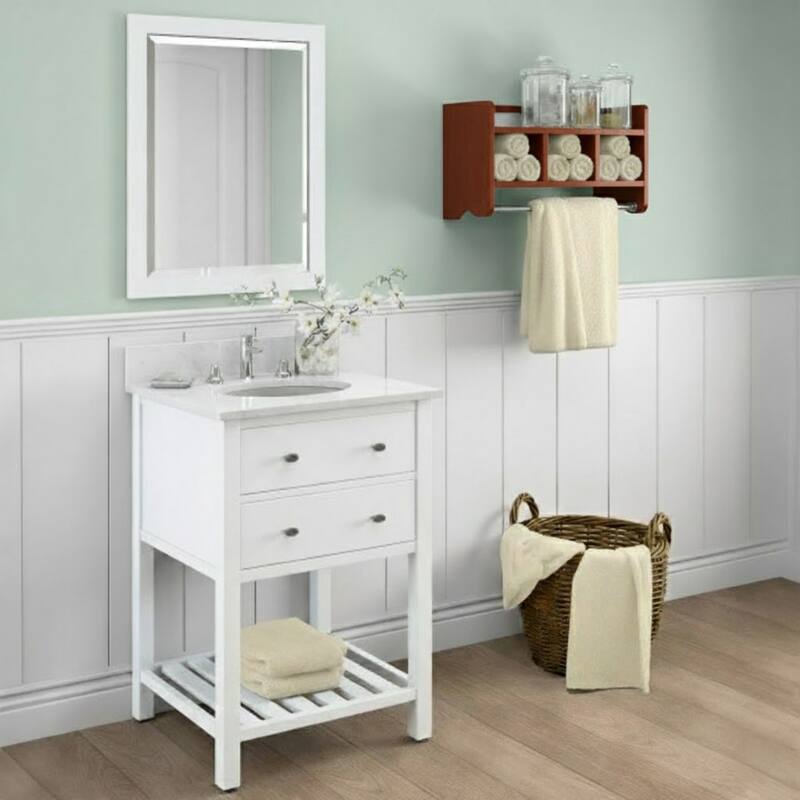 Alaterre 25-inch Wood Bath Storage Shelf