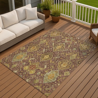 Machine Washable Indoor/ Outdoor Traditional Venetian Chantille Rug
