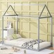 preview thumbnail 1 of 7, Stylish House Shape Design Metal Platform Bed with Solid Construction and Safety Guaranteed, Silver Silver