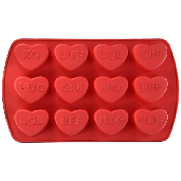 Wilton 12 Cavity Words Can Express Heart Silicone Mold Overstock 19419810 Wilton silicone chocolate mold sugarcraft and chocolate molds for cake decorating. wilton 12 cavity words can express heart silicone mold