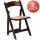 preview thumbnail 18 of 65, Wood Folding Chair with Vinyl Padded Seat (Set of 2)