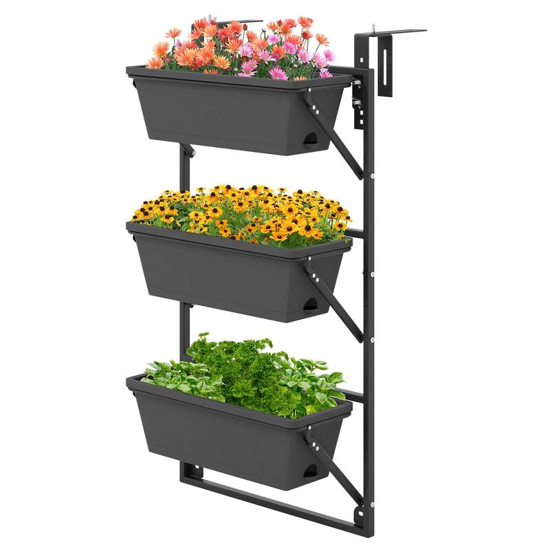 Costway Hanging Vertical Planter with 3 Planter Boxes & Detachable - See Details