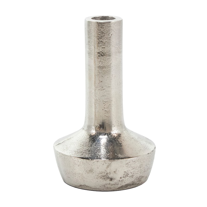 Silver Aluminum Metal Candle Holder with Rounded Bases (Set of 3)