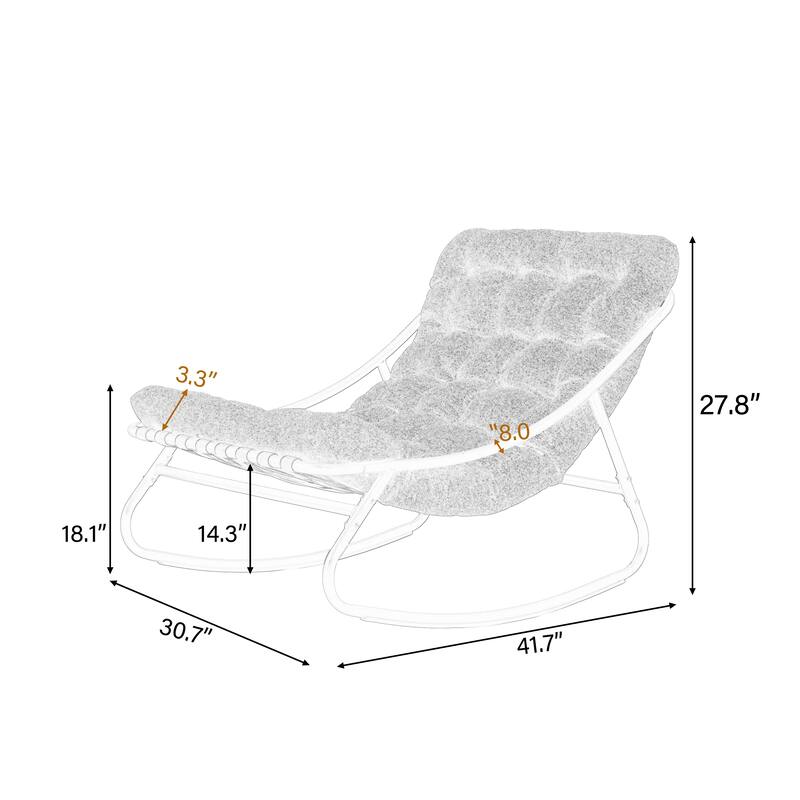 UIXE Outdoor Rocking Chair Lounge Chairs With Cushion