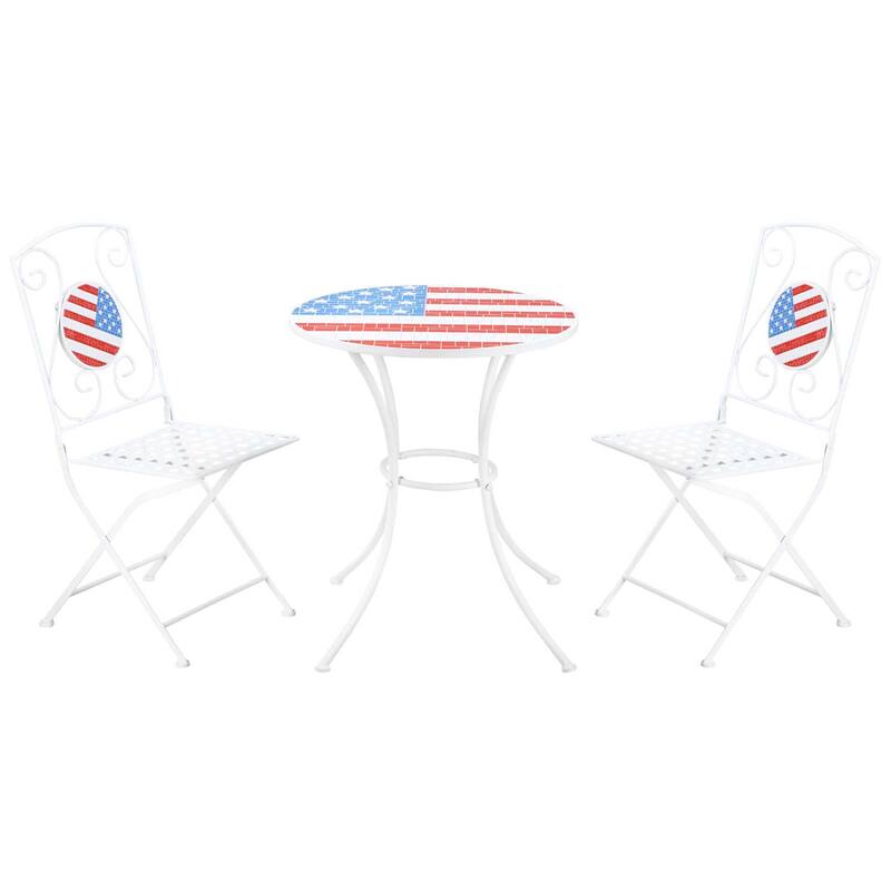 Folding Outdoor Furniture with USA Mosaic Table and Chairs