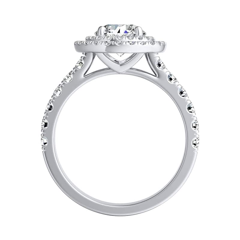 Auriya 14k Gold Round 1 1/4 carat TW Double Halo Diamond Engagement Ring (G-H, VS1-VS2)