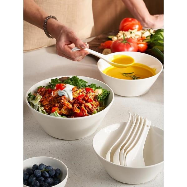 Lot De 4 Bols Carrés En Grès De 32 Oz - Couleur Bleue - Pour Soupe Et Céréales - Micro-ondes Et Lave-vaisselle