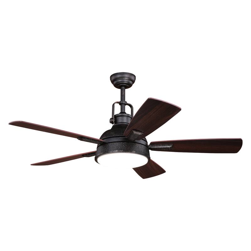 Walton 52 In. Bronze Loft Ceiling Fan with LED Light Kit and Remote - 52-in W x 19.75-in H x 52-in D
