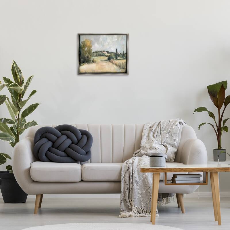 Stupell Hill Top House Landscape Framed Floater Canvas Wall Art Design By Petal Prints Design