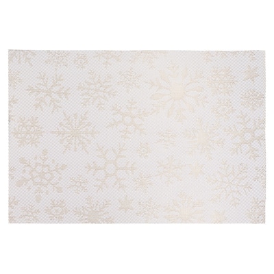 Vinyl Placemat (Gold Snowflake On White) - Set of 12
