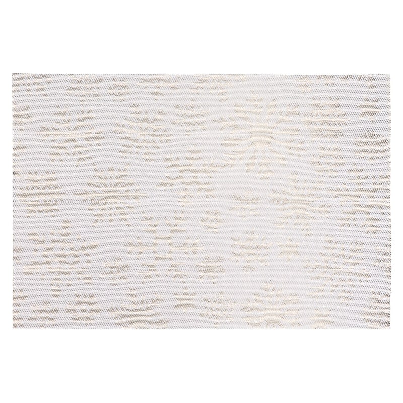 Vinyl Placemat (Gold Snowflake On White) - Set of 12