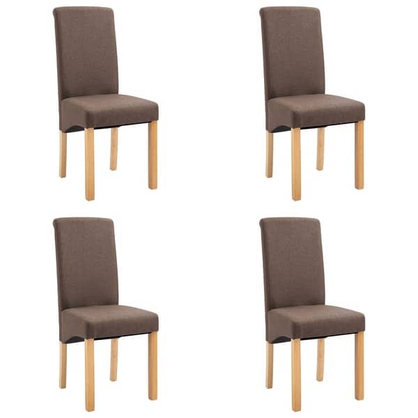 slide 2 of 5, vidaXL Dining Chairs 4 pcs Brown Fabric