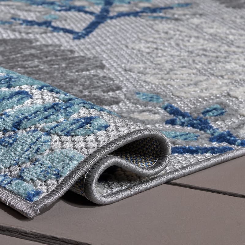 SAFAVIEH Cabana Hillechien Indoor/ Outdoor Waterproof Patio Floral Rug