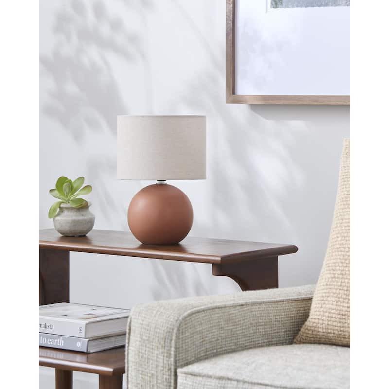 Livabliss Elio Modern Accent Table Lamp - 10"H x 8"W x 8"D - Beige