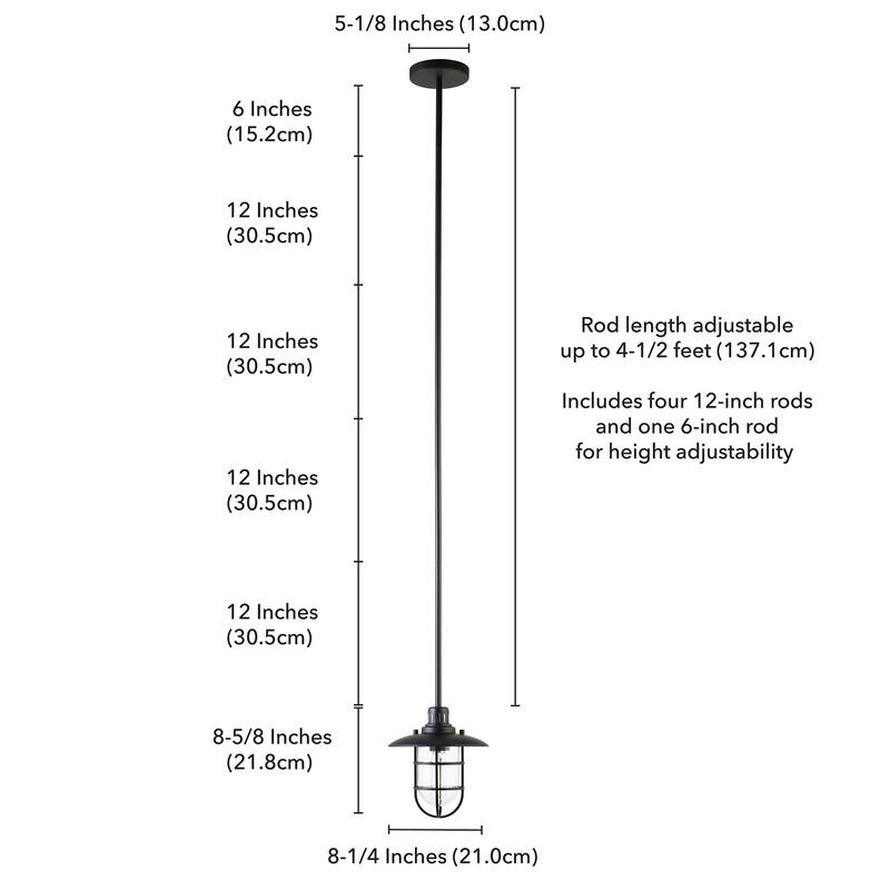 Bay 8.25" Wide Lantern Pendant with Glass/Metal Shade