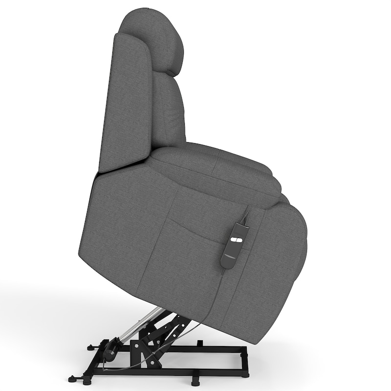 GDFStudio - Snowflake Velvet Power Lift Recliner with Remote Control