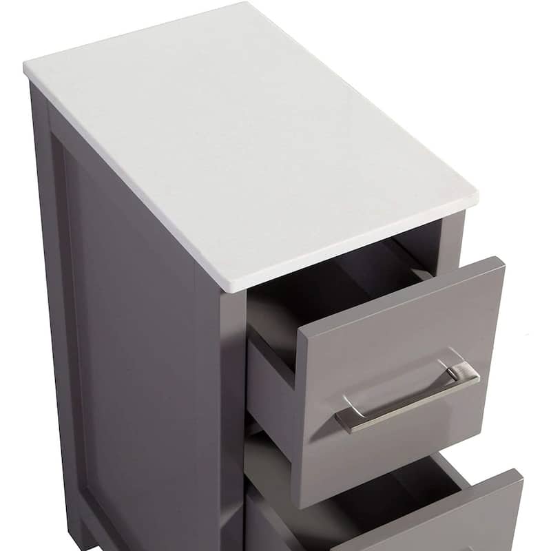 Vanity Art 12-Inch Bathroom Vanity Cabinet 3 Drawer Side Storage Organizer Freestanding Single Vanity Bedroom/Bathroom/Entryway