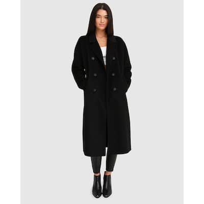 Boss Girl Double-Breasted Lined Wool Coat
