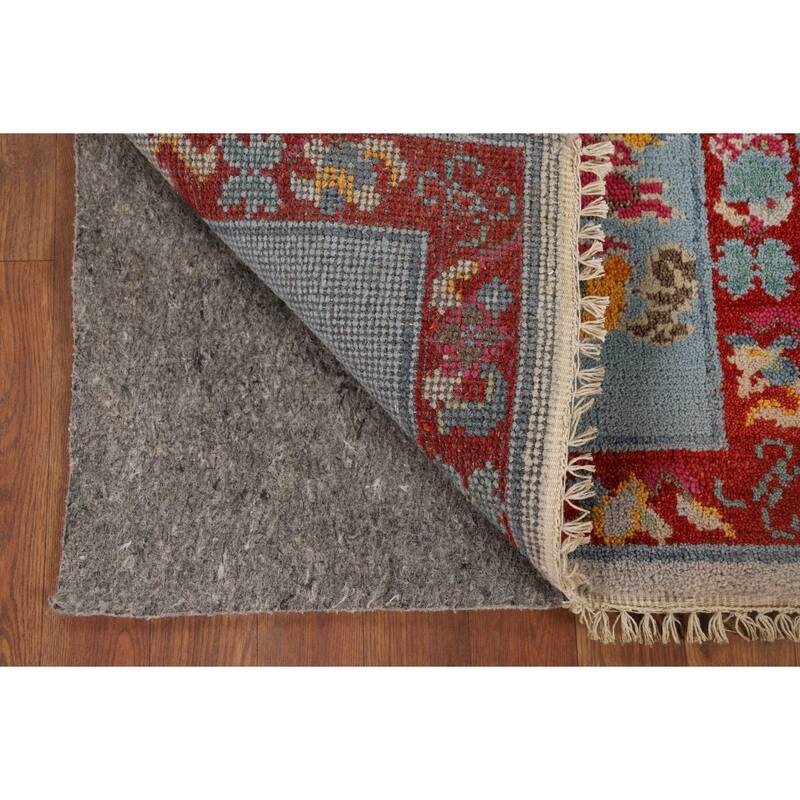 Hand Knotted Oriental 100% Wool Carpet Traditional Bordered Navy Blue & Blues Art Deco Area Rug - 3' 0'' X 2' 0''