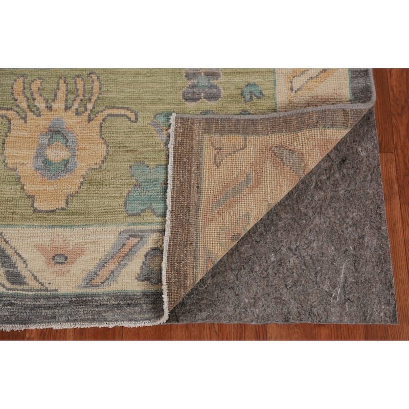 Hand Knotted Oriental 100% Wool Carpet Transitional All-Over Greys & Charcoal Oushak Area Rug - 9' 10'' X 8' 1''