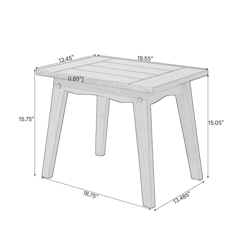 3-Piece Outdoor Patio Wood 2 Set Cushioned Armchair with Side Table