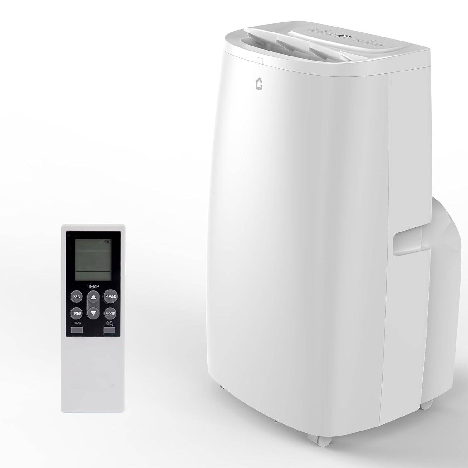 14,000 BTU Portable Air Conditioner With Remote - Cools Rooms Up To 750 Sq Ft, 3-in-1 (AC, Fan, Dehumidifier), 24H Timer, Quiet Operation