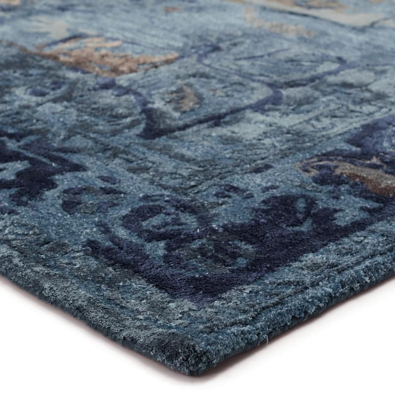 Lutune Handmade Medallion Blue/ Gray Area Rug