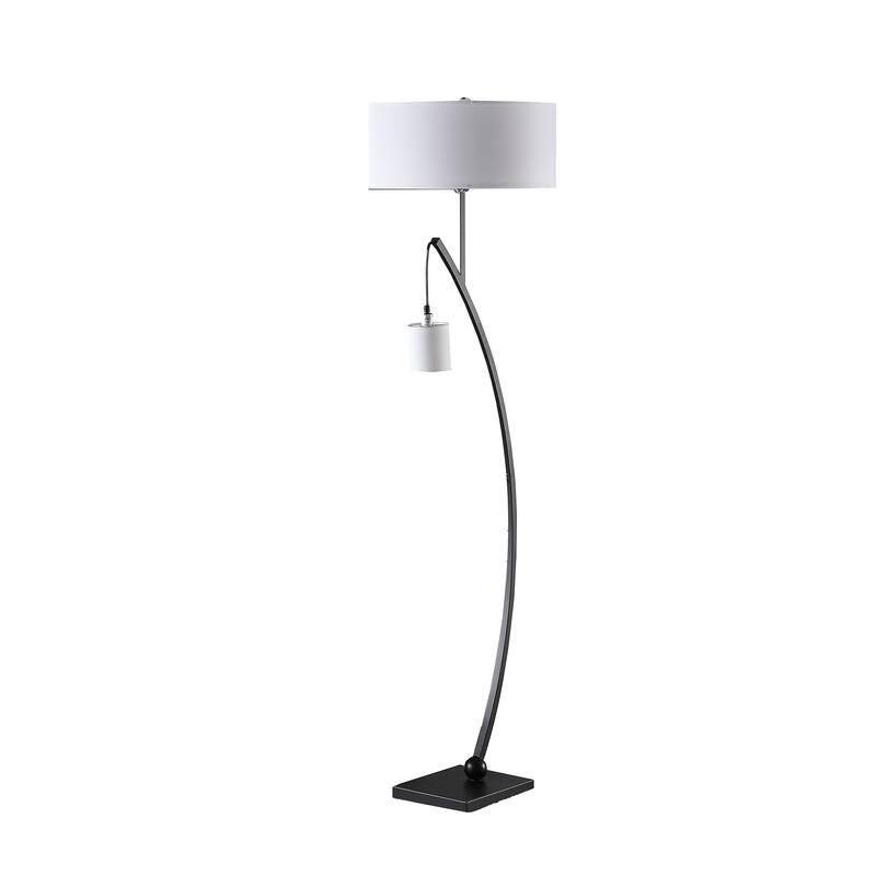 Contemporary Dual Arc Hanging Pendulum Metal Floor Lamp