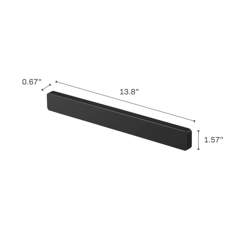 Yamazaki Home Magnetic Knife Rack, ABS Plastic, 6 knives (10.6 oz each), Holds 4.4 lbs - L 0.67 x W 13.78 x H 1.57 inches