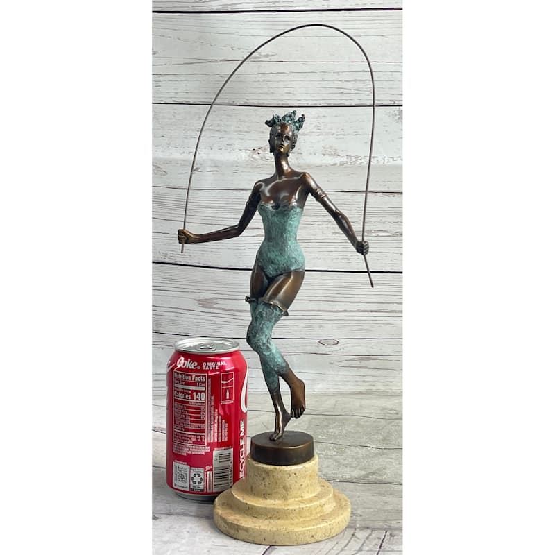 Original Milo Multi Color Patina Jump Rope Girl Bronze Sculpture By Milo Statue