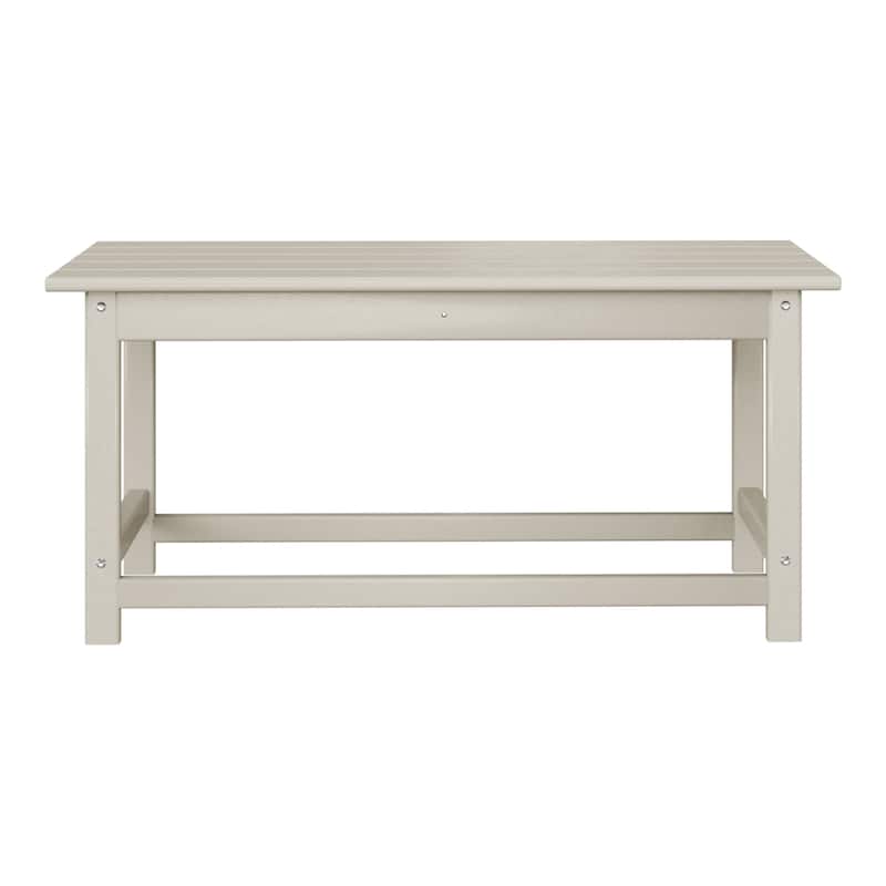 Laguna Hdpe All Weather Outdoor Patio Rectangular Coffee Table - Sand