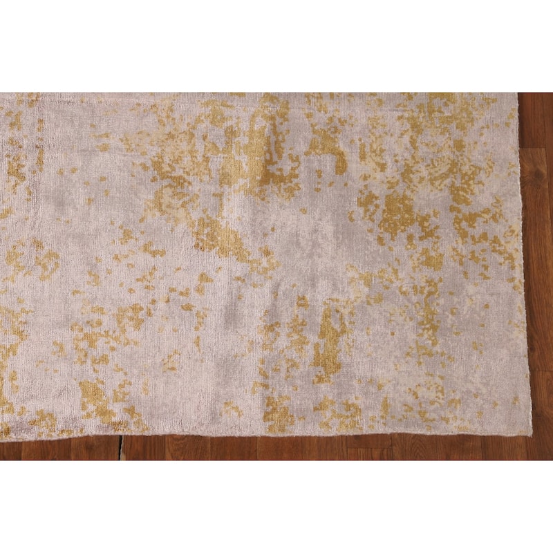 Modern Area Rug Hand-Knotted Abstract Bedroom Wool Carpet - 6'6"x 9'10"